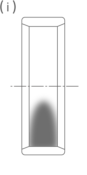 Running trace (i): A normal running trace along the bottom towards the center of an CRB outer ring.