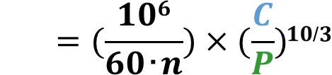Equation for basic rating life in roller bearings