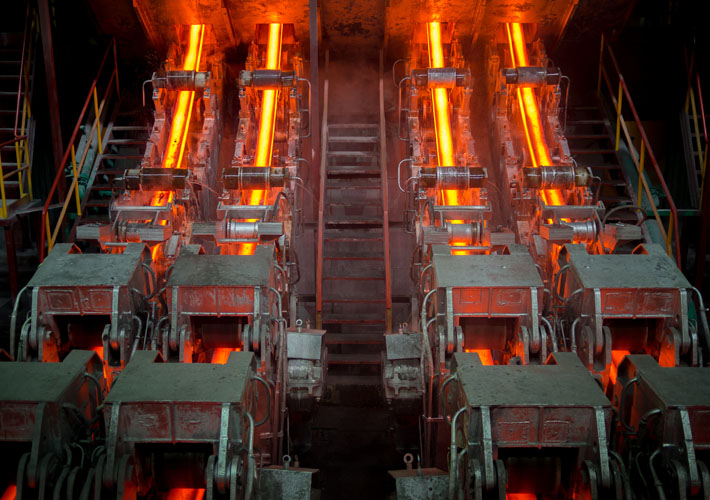aplicación de un equipo de colada continua en una  planta siderúrgica