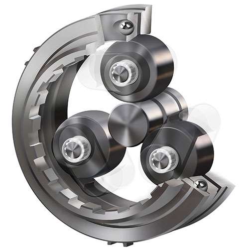 1)	NSK’s EV drive system features deep groove ball bearings for use at high speeds